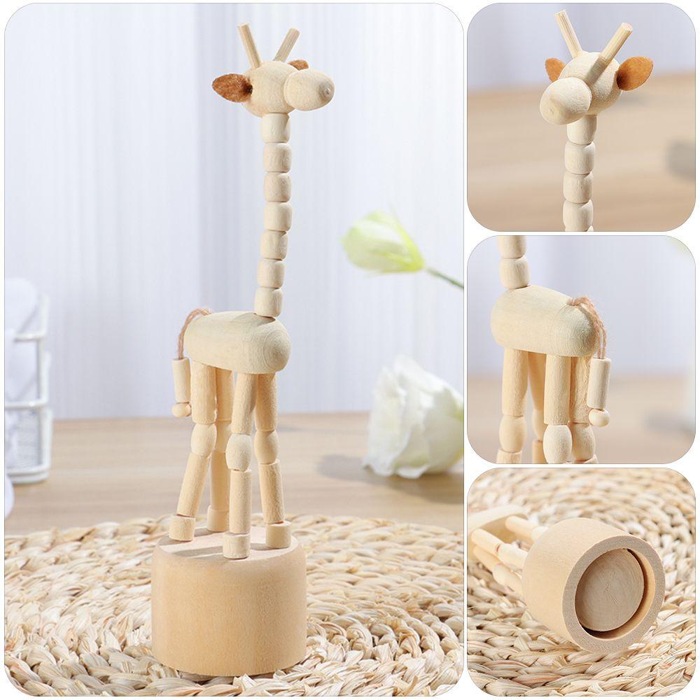 Shelf Home Decoration Wood DIY Craft Wooden Animal Ornaments Educational Toys Mini Desktop Decor