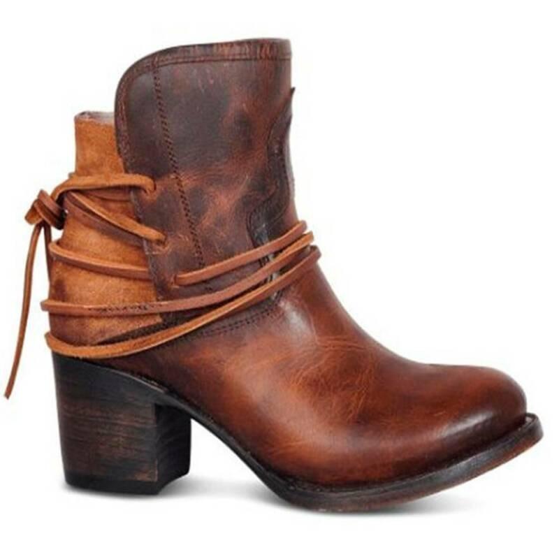 Womens Chunky Chelsea Ankle Boots Low Mid Block Heel Pull On Winter Shoes