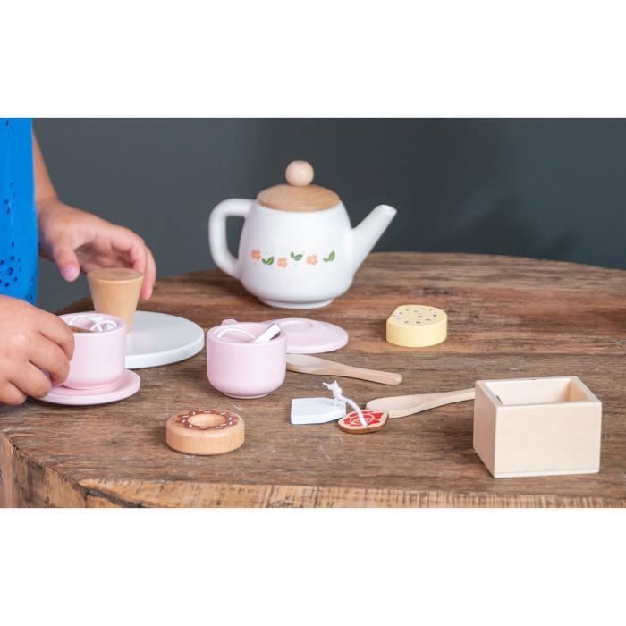Wooden Tea Set - Pretend Play - 17 Pieces - For Children +3 Years - Safe and Durable