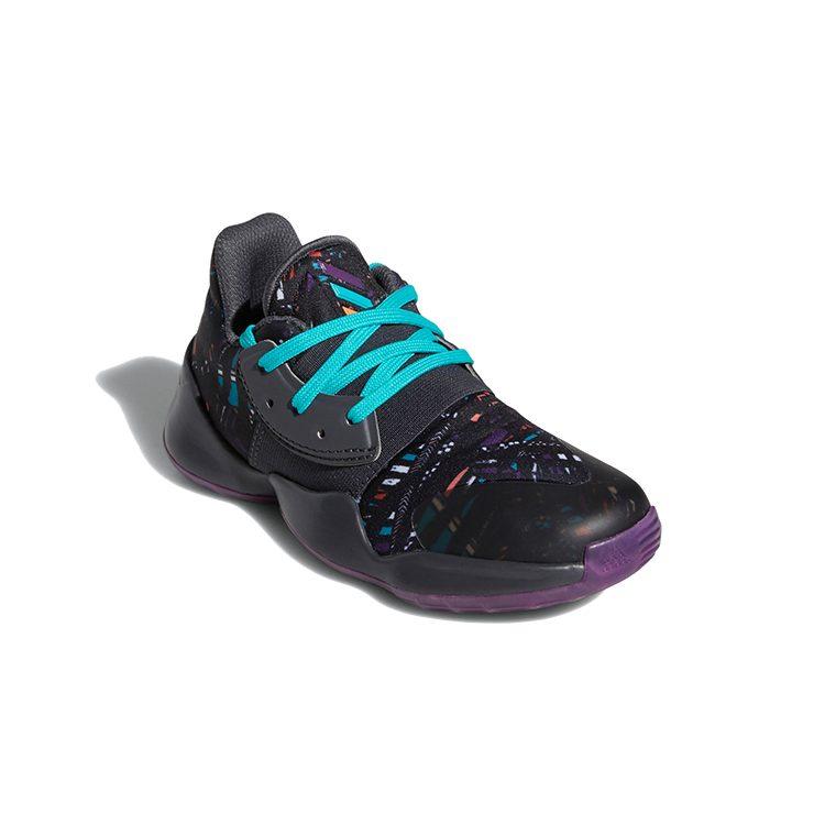 adidas Харден Вол. 4 C Дышащие Низкие Детские Баскетбольные Кроссовки Черно-Синие Детские EF9945