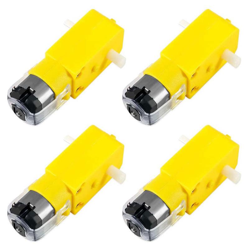 4pcs TT Motor Smart Car Robot Gear Motor Wheel Kit 3-6V DC Electric Gear TT Motor L Shape Dual Shaft Intelligent for Robot Car