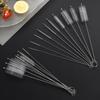 304 Stainless Steel & Nylon Straw Brush - Silicone Glass, Test Tube, Baby Bottle & Medical Cleaning Brush