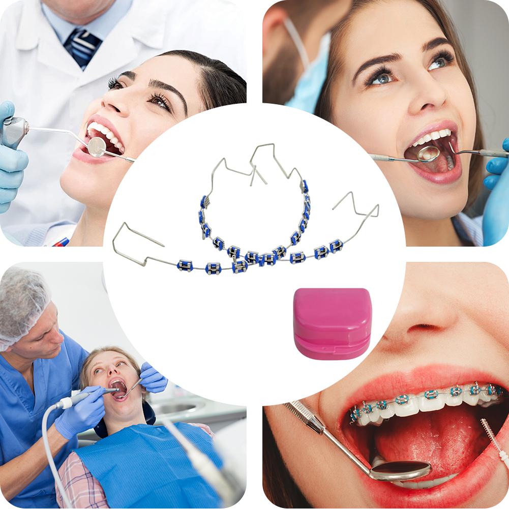 2Pcs Dental Fake Braces Metal Wires Bracket Temporary Tooth Decoration Dental Fashion Decoration for Daily Tooth Protect