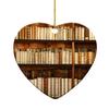 Heart Shaped Christmas Ornament Acrylic Bookshelf Xmas Tree Hanging Decorations 2D Flat