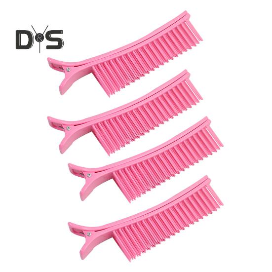 1/2/3/4Pcs Hair Sectioning Grip Clips Professional Hair Stylist Clip Hair Parting Comb Clips for Salon Hair Cutting Coloring
