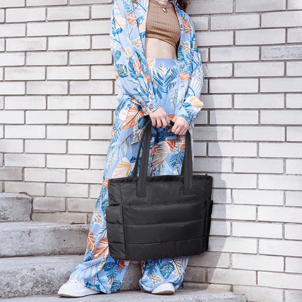 Women's Bag Large Capacity Solid Color Tote Bag Versatile Handbag for Commuter Work Student Class Shopping Bag