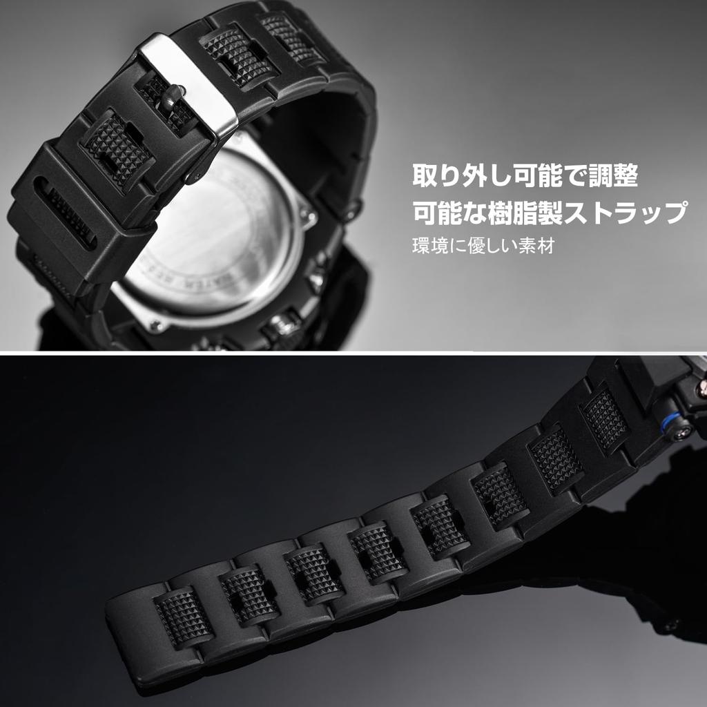 RORIOS Analog-Digital Watch Men's Chronograph Stopwatch Date Day Display Waterproof LED Night Light Multifunctional Shock Resistant Quartz Popular