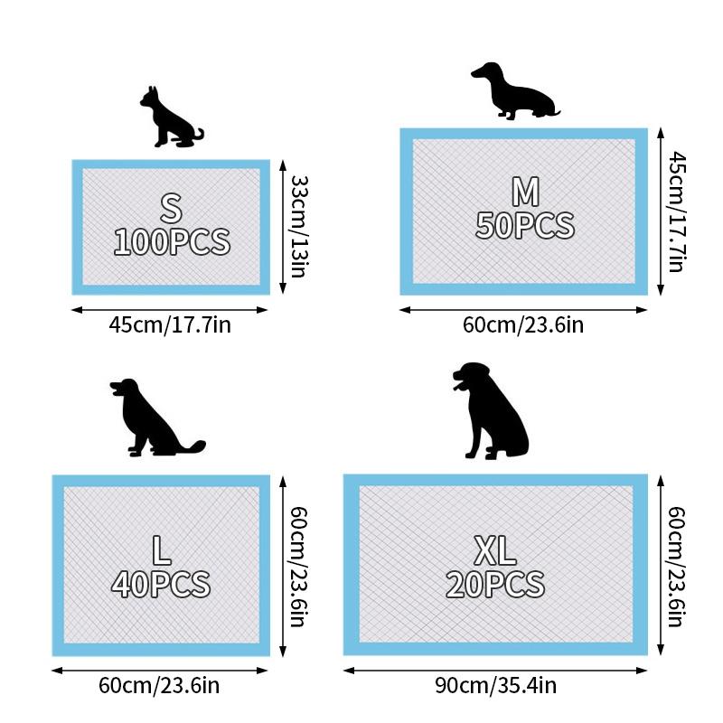 100/50/40/20 шт. супер впитывающие подгузники для домашних животных одноразовые пеленки для дрессировки собак быстросохнущие коврики для чистки подушек принадлежности для собак