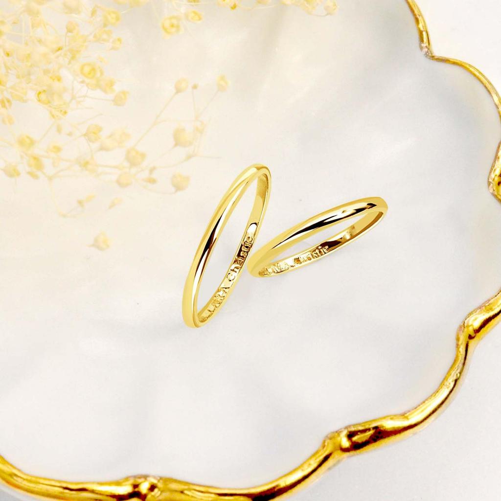 Gold Ring K18 Yellow Gold Round Design Wedding Ring 13 [Lara Christie] No. Lr106-0001-yg-13