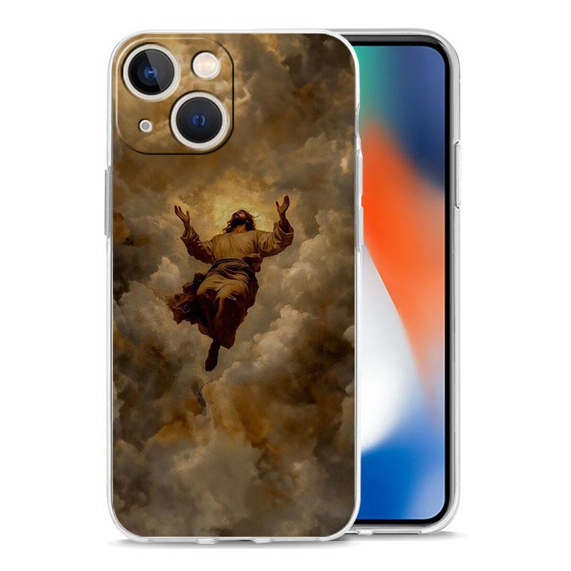Чехол для телефона iPhone 17 Air Cases iPhone 16 15 12 13 14 Pro Max SE 7 8 Plus iPhone11 Прозрачный Мягкий Чехол Христианская Библия Иисус