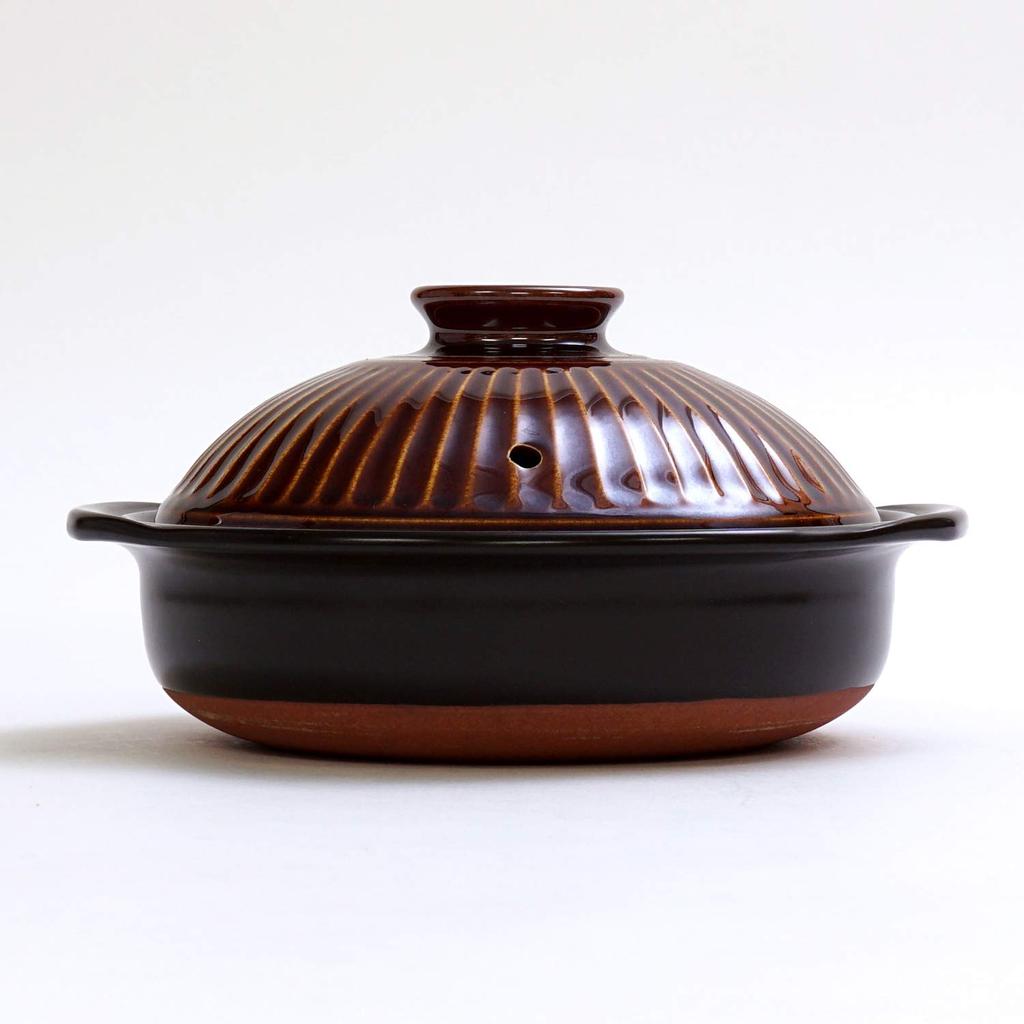 Керамический горшок хризантема Ginpo Pottery, Банко-керамика (Размер 7 / Янтарный / На 2 порции) """Горшок из глины нового поколения, который украсит ваш стол""" Styli"""