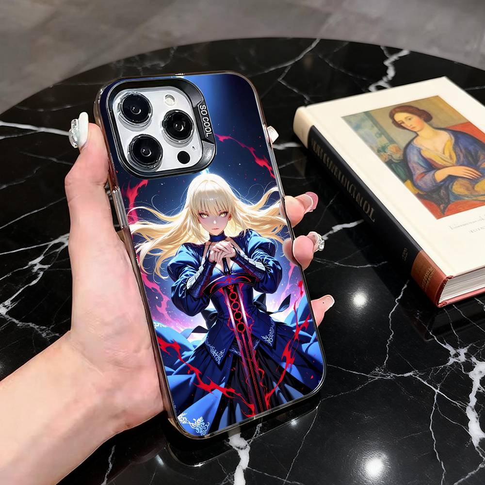 Чехол для телефона Fate Z-zero Stay Night крутой S-Saber Для iPhone 17,16,15,14,13,12,11 Plus,Pro Max,Цветной Посеребренный Внутренний Чехол