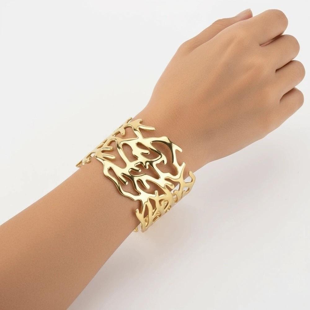 Tree Branch Pattern Metal Opening Bangle Armlet Women's Wrist Jewelry Coral Design Bracelet  Girls
