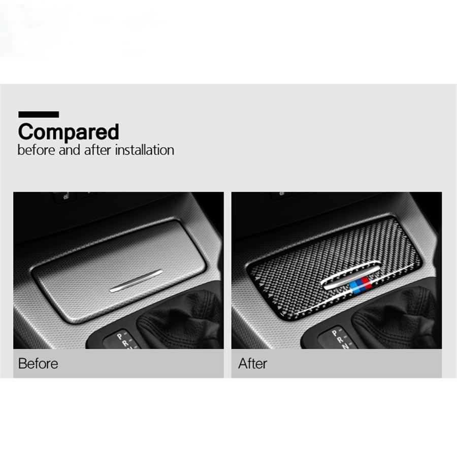 Carbon Fiber Interior Car Storage Box Panel Trim Cover Decal For BMW E90 E92 E93