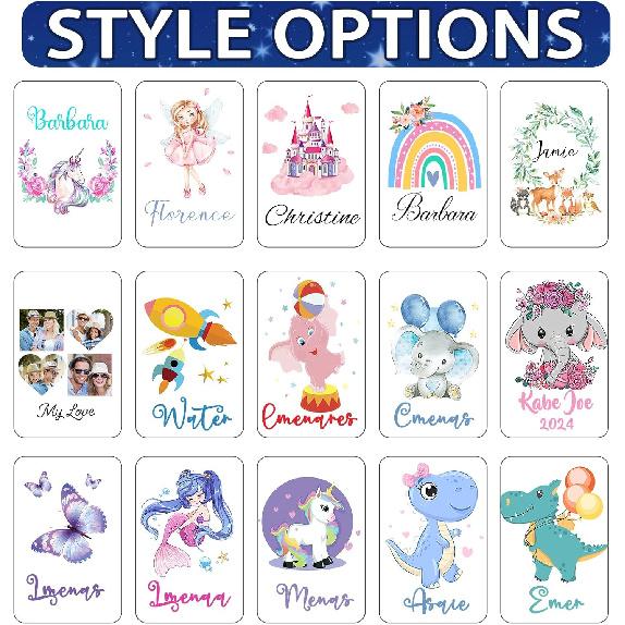 Персонализированный ночник для детей, выгравированное имя, акриловые светодиодные лампы с деревянной основой для детской спальни, декоративный ночник, индивидуальный день рождения