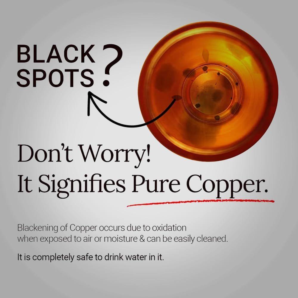 Classic Diwali Gift Set Copper Water Bottle litre 1000ml + Copper Glass (Pack of 2-300ml Each) Original Heavy Build