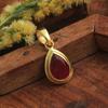 Lab Created Ruby Yellow Gold Plated Pendant 925 Sterling Silver Handmade Jewelry