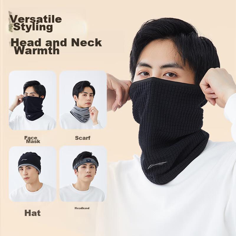 Cycling Neck Gaitern, Fleece-Lined Thickened Cycling Face Mask, Warm Head Cover, Face Protection, Windproof, Cold-Resistant