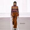 Womens High Neck Knit Sweater With Colorblock Stripe Design Slim Fit Long Sleeve Pullover Winter 2026