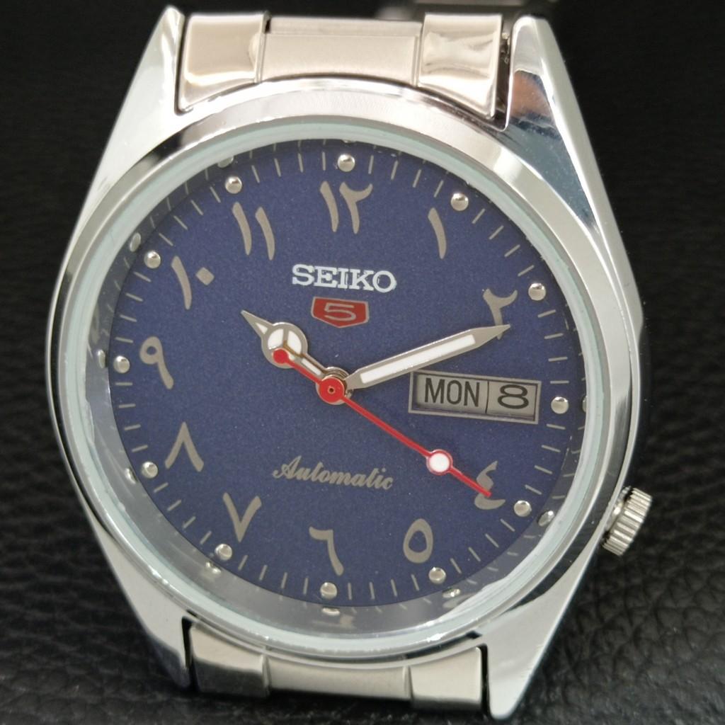 SEIKO 5 AUTOMATIC 7009A VINTAGE REFURBISHED JAPAN MENS BLUE DIAL WATCH a446191-1