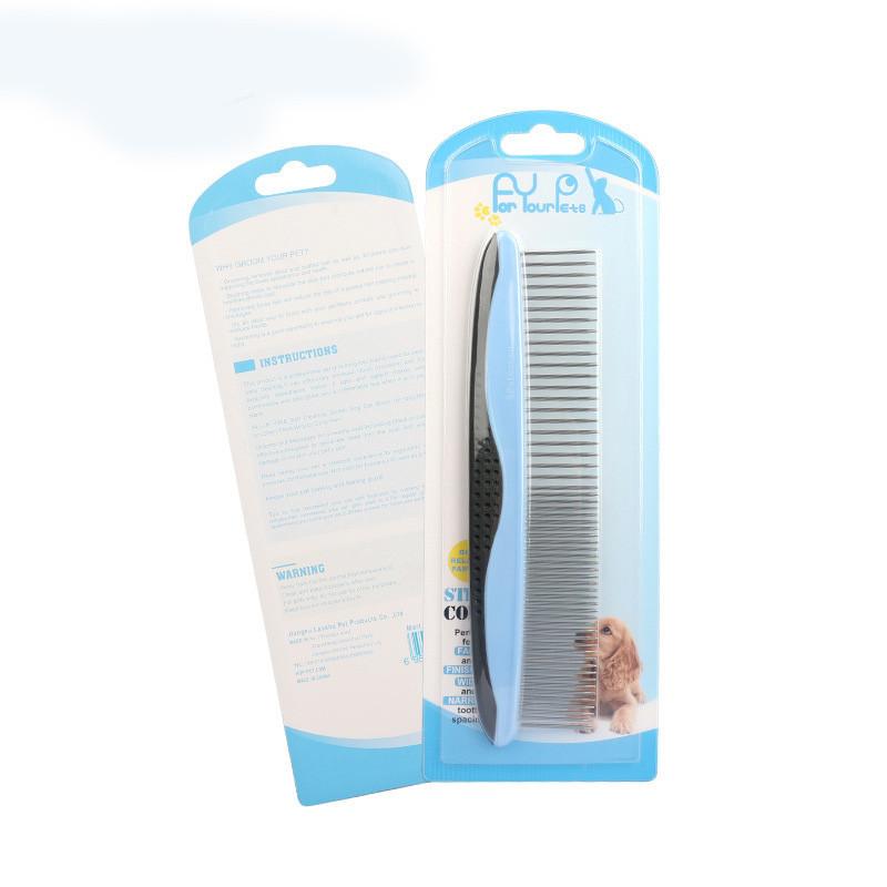 Pet Grooming Comb With Plastic Handle Detangling And Flea Comb For Dogs Green Blue Orange