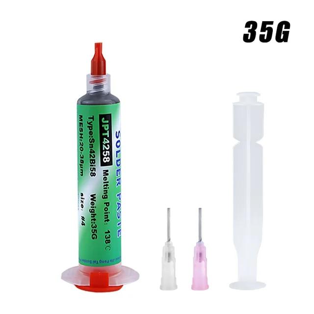 Sn42bi58 SMD Welding Paste 138℃ Low Temperature Lead-free Syringe No Clean Solder Paste For Iphone Repair Solder Paste