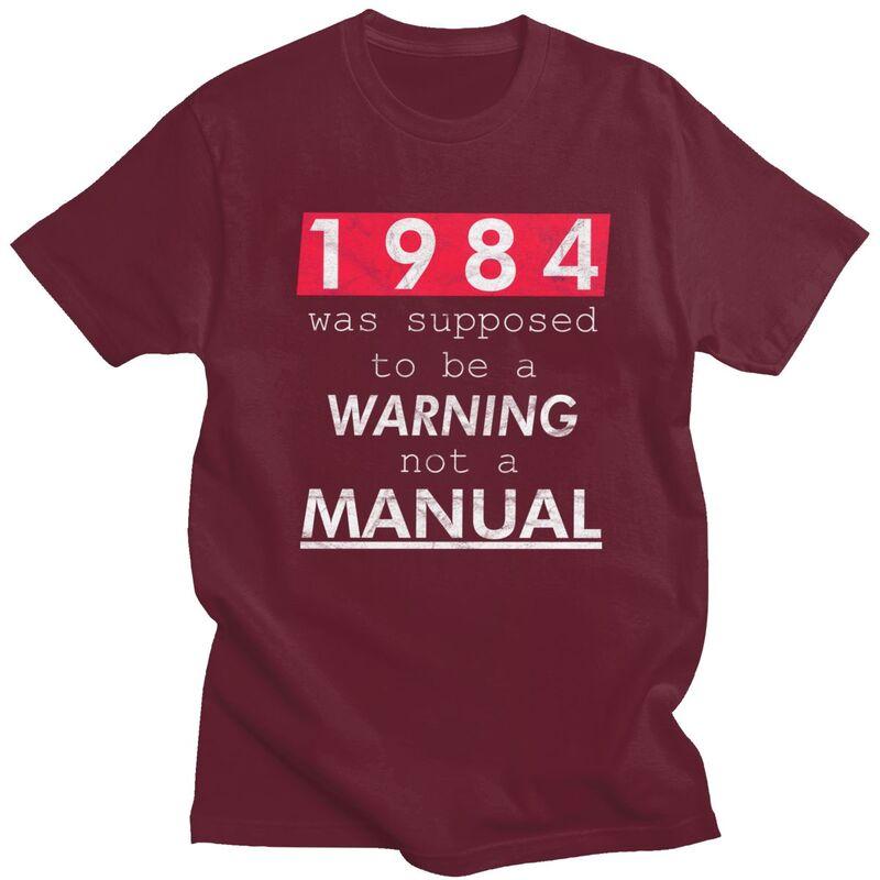 Мужская футболка George Orwell 1984 Was Not Supposed To Be Manual, с коротким рукавом, 100% хлопок, новинка, свободный крой