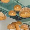 Bamboo Pendant Lamp Chandelier Cover Rattan Lampshade Vintage Light Seagrass Boho Pendant Basket Drum Shade Small Bedroom