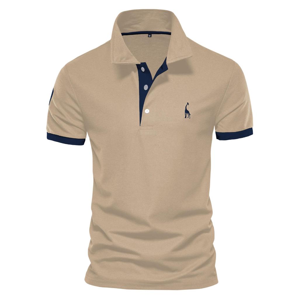Мужская сетчатая рубашка поло с отложным воротником и вышитым фазаном цвета киновари, с коротким рукавом, белая