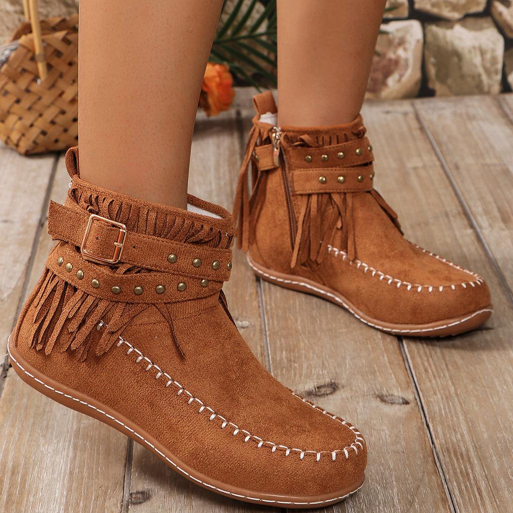 Fashion 2025 Winter New Winter New Woman Designer Fringes Retro Ankle Boots Woman  Fashion Casual Cozy Walking Shoes Shoes for Women