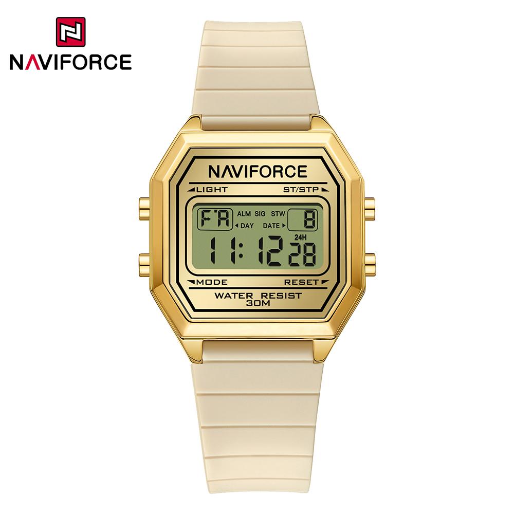 Naviforce Легкие цифровые часы для леди, женские, силиконовый ремешок, ночной узор, будильник, календарь, хронограф, водонепроницаемые, женские повседневные часы NF5063T