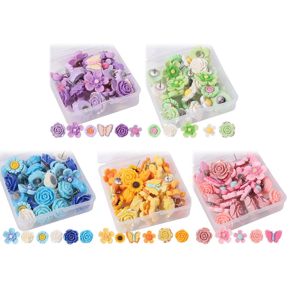 30Pcs 3D Butterfly Push Pins Creative Thumb Tacks Durable Flower Pushpins Corkboard