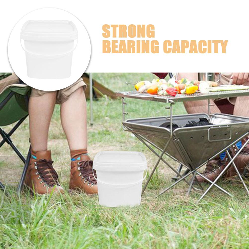 Square Bucket Plastic Bucket With Lid Strong Bearing Capacity Food Grade Water Container Multipurpose Bucket With Handle Storage