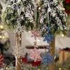 Set of 4 Snowflake Ornament Portable Accessory for Christmas Tree Hanging Decorations Sturdy Acrylic Festival Charm