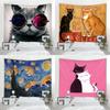 Art Blanket Curtain Hanging At Home Bedroom Living Room Funny Cat Wall Tapestry Decoration