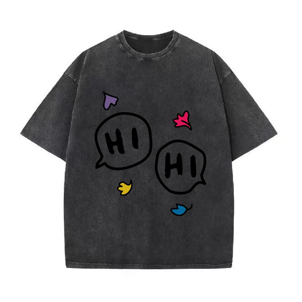 Футболка Heartstopper Hi Oversize Женская футболка Одежда Футболка Heartstopper Hi Женская футболка Ретро-стираемая винтажная футболка
