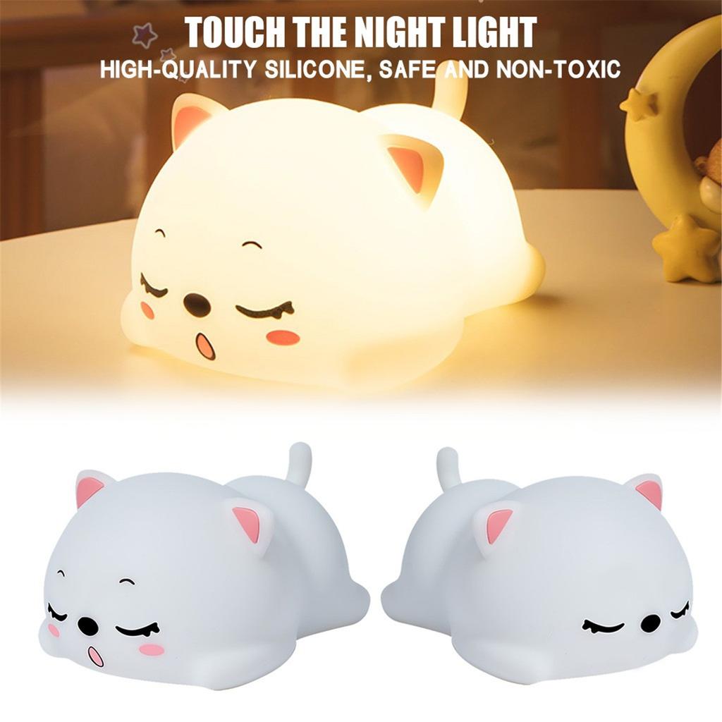 LED Nursery Night Lights For Kids Cute Silicone Baby With Contact Sensor