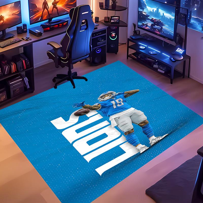 1pc Detroit Lions logo Entrance Mat, Non-Slip Mat Area Rug,Room Decor, Outdoor Decor, Kitchen Rug,Doormat - Machine Washable, Easy to Clean