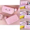 Pink Smiling Cute Pom Large Capacity Pencil Case Plush Storage Bag For Students