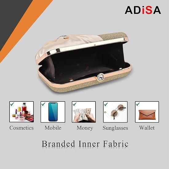 Клатч ADISA для торжественных мероприятий с заклепками и золотой цепочкой для женщин и девочек