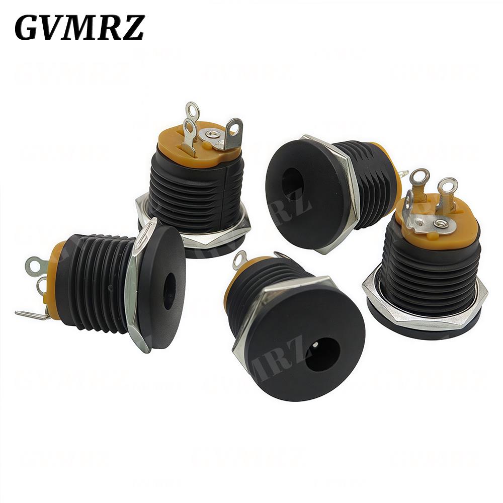 10PCS/lot DC022 DC-022 5.5x2.1mm DC Power Socket 5.5*2.5mm DC Connector 5.5*2.1 Round Hole Interface Panel Socket 3.5x1.3mm