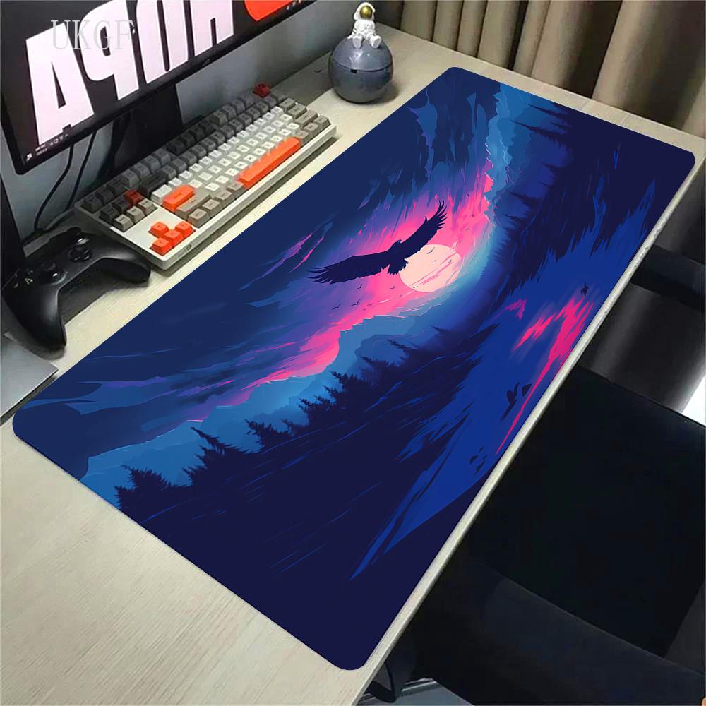 900x400 HD Print Rubber Mouse Pad Landscape Mountain Sunset Cartoon Mouse Pad XXL Extended Mouse Pad Pc Computer Non-slip Carpet
