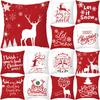 Christmas Red Christmas Decorations Printed Pattern Cushion Cover for Home Living Room Sofa Decoration Pillowcase