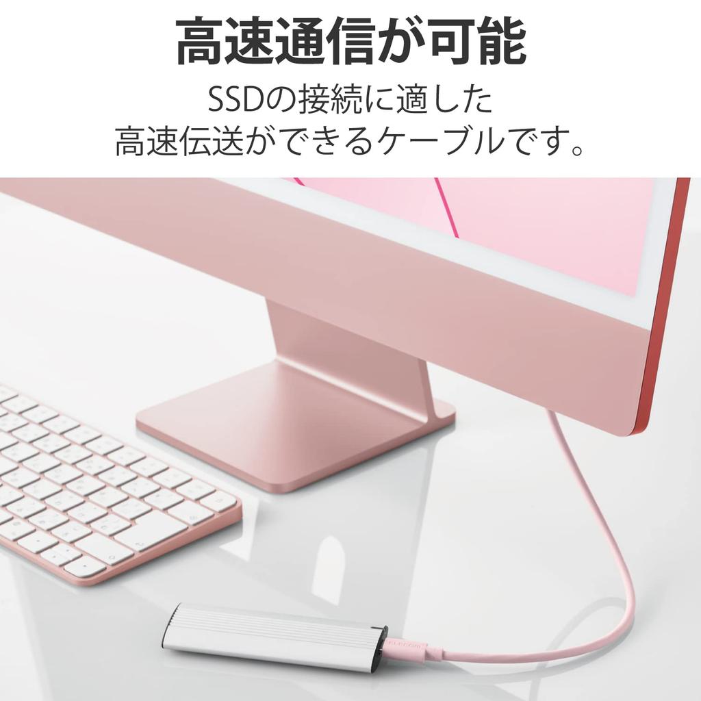 Elecom USB Type C Cable USB Power Delivery Compatible To USB4 Cable Pink Compatibility with iPhone 16 (USB-C USB-C) 0.8m [Verified Series]