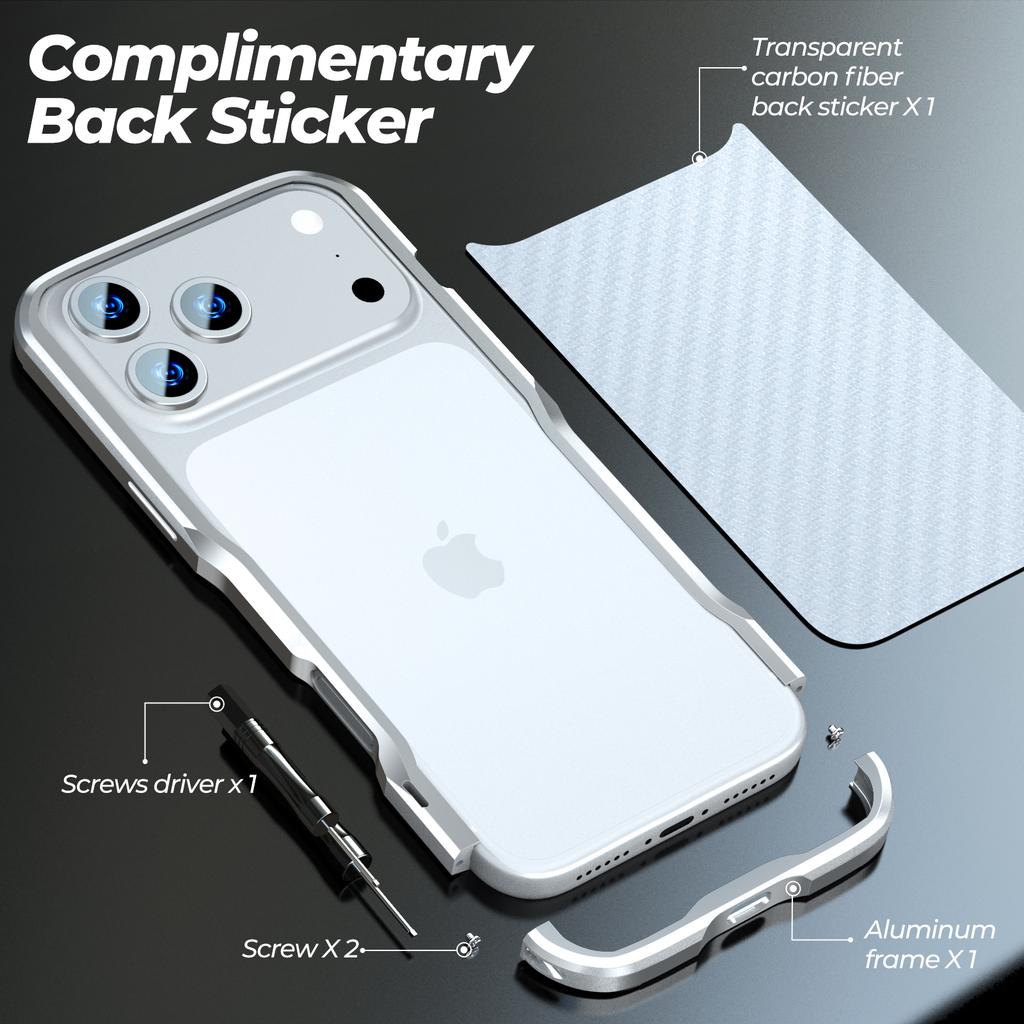 LUPHIE For iPhone 17 Pro Max Case Metal Bumper Frame Shockproof Phone Cover