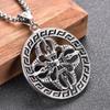 Круглый кулон-ожерелье в стиле панк с цветком, винтажный кулон для мужчин