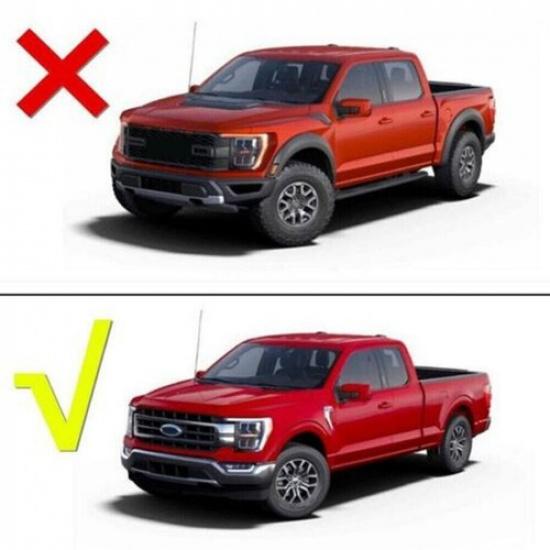 For - Ford F150 F-150 Gloss Black Front Fog Light Lamp Strips Cover Trim