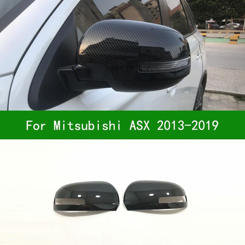 Для Mitsubishi ASX 2013-накладка на зеркало заднего вида, аксессуары, черные боковые хромированные зеркальные чехлы из углеродного волокна, 2016
