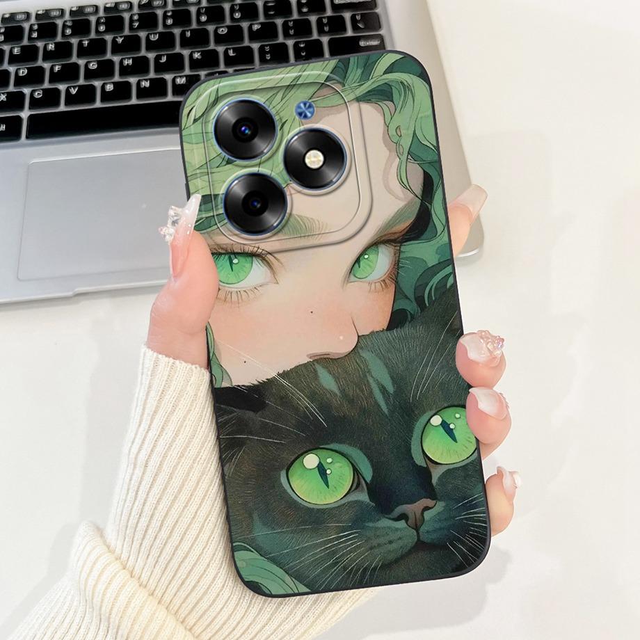 Чехол для Tecno Spark Go 2024 Tecno Spark 20c 20 Pop 8 Funda Эстетичный Мультяшный Панда Кролик Защита Камеры Матовый Мягкий Чехол