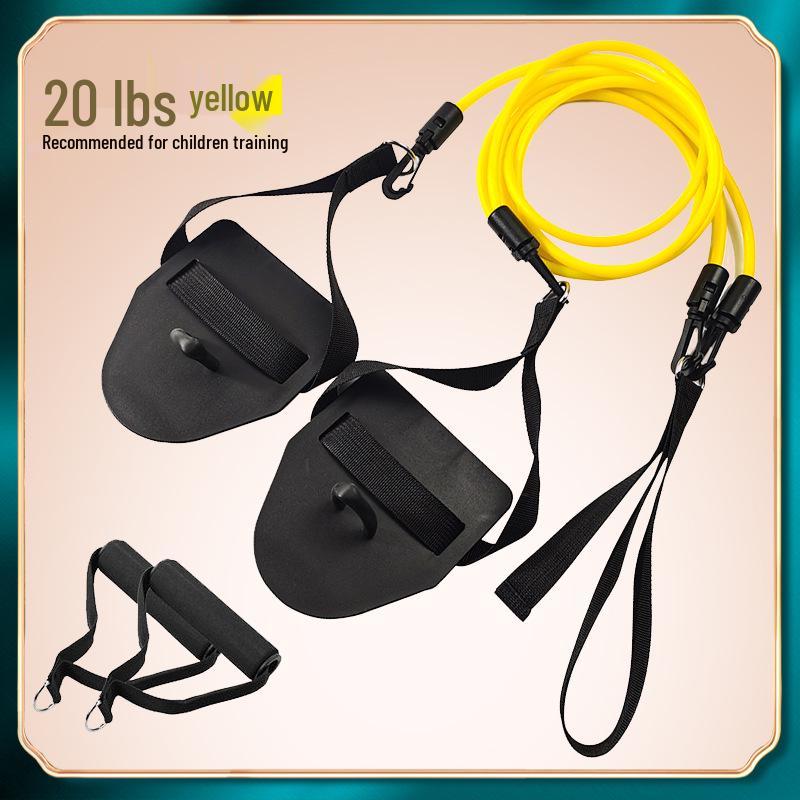 Freestyle Land Swimming Trainer: Resistance Bands with Arm Strength Ropes & Hand Paddles